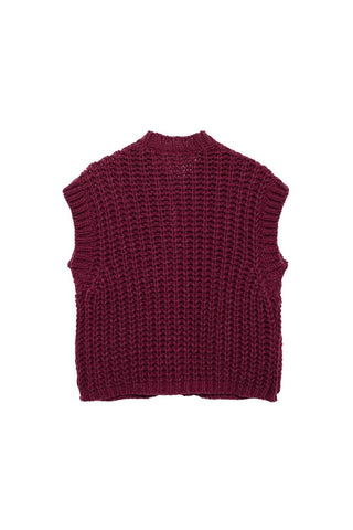 Chunky Knit Button Cardigan Vest