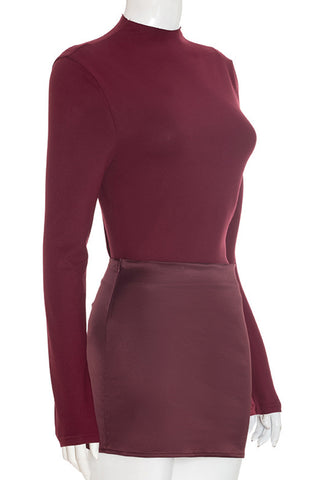 Elegant High-Neck Bodycon Dress