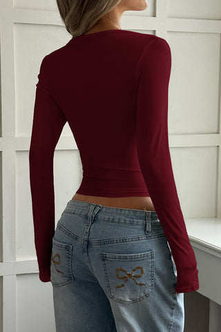 Stylish Cutout Long-Sleeve Top