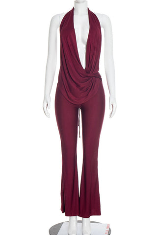 Draped Halter Jumpsuit