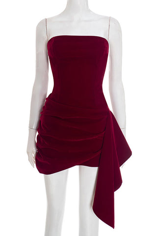 Strapless Asymmetric Evening Dress