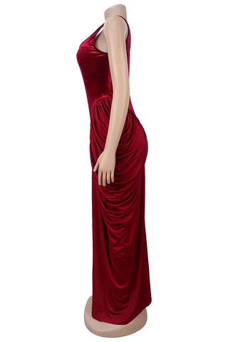 Draped Evening Gown with Fitted Bodice