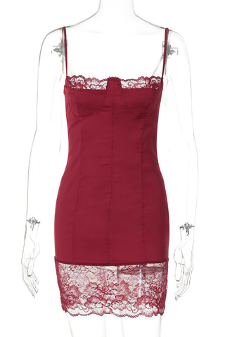 Lace Trim Cami Bodycon Dress