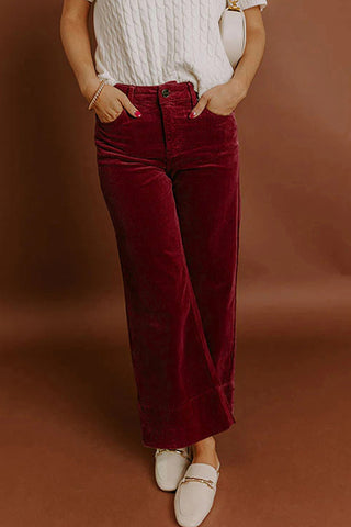 Wide-Leg Corduroy Casual Pants