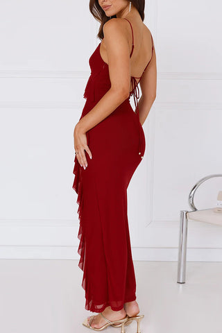 Ruffled Sleeveless Casual Dress