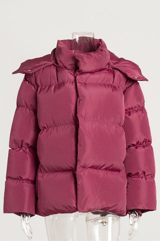 Versatile Puffer Jacket with High Collar