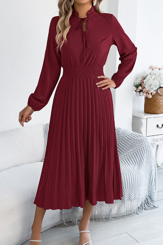 Pleated Midi Casual Dress