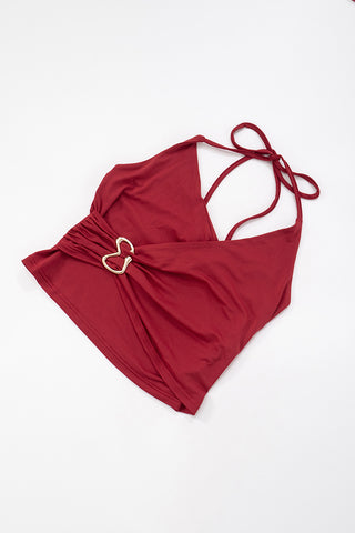 Halter Wrap Top with Buckle