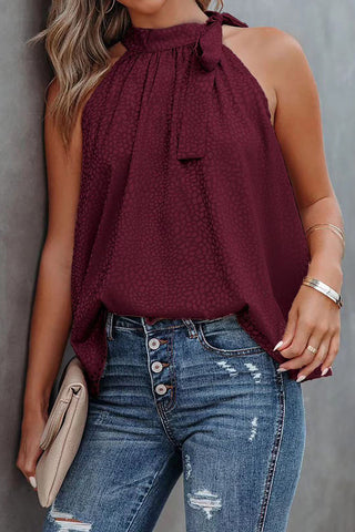 Bow-Tie Halter Neck Tank Top