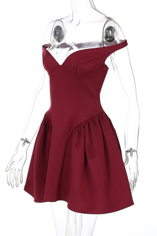 Off-Shoulder Evening Mini Dress