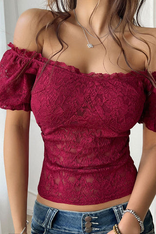 Off-Shoulder Lace Blouse
