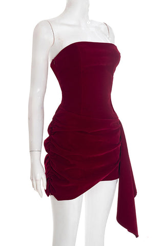Strapless Asymmetric Evening Dress