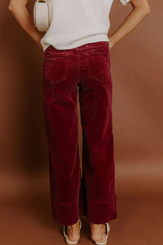 Wide-Leg Corduroy Casual Pants