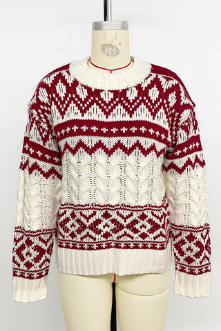 Geometric Pattern Knit Sweater
