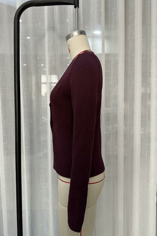 Button-Accent V-Neck Cardigan