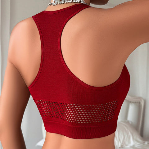 Sleeveless Fishnet Detail Tank Top