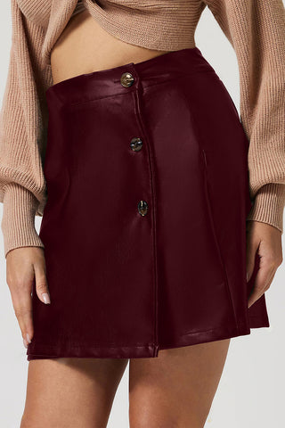 Button-Detail Mini Skirt