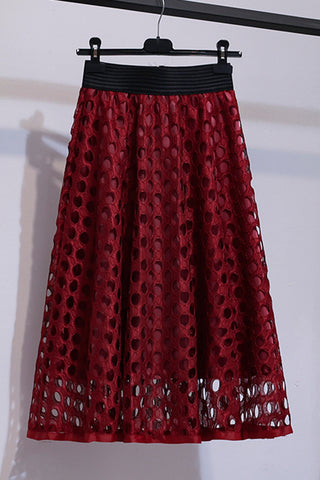 Elegant Cut-Out Midi Skirt