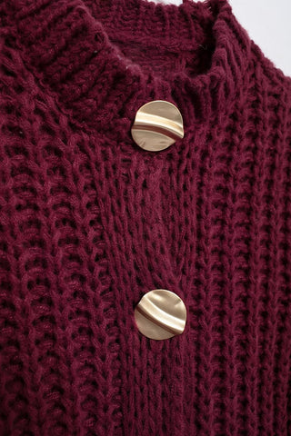 Chunky Knit Button Cardigan Vest