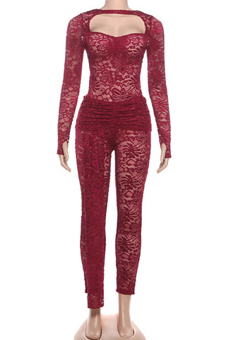 Elegant Lace Cut-Out Jumpsuit