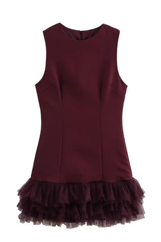 Sleeveless Casual Dress with Ruffle Hem