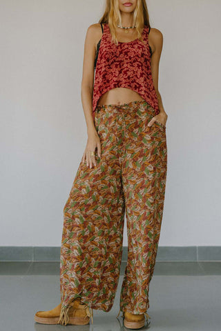 Printed Tank Top with Asymmetrical Hem