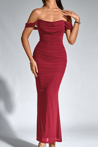 Off-Shoulder Evening Maxi Dress