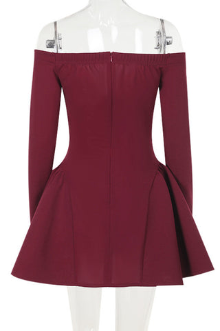Off-Shoulder Flared Evening Dress