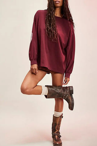 Elbow Patch Oversized Sweatshirt