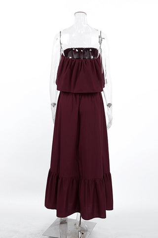 Strapless Ruffle Casual Dress