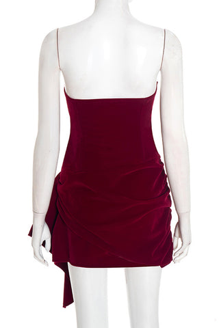 Strapless Asymmetric Evening Dress