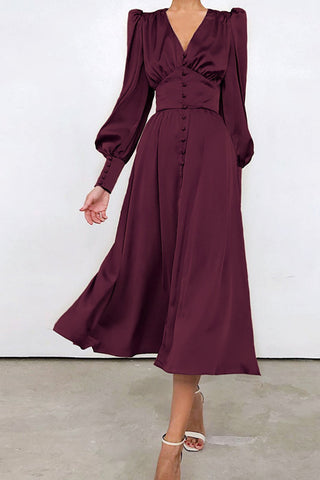 Elegant Buttoned Midi Dress