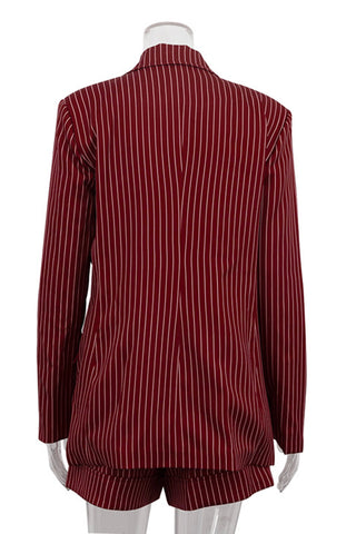 Striped Button-Front Short Set