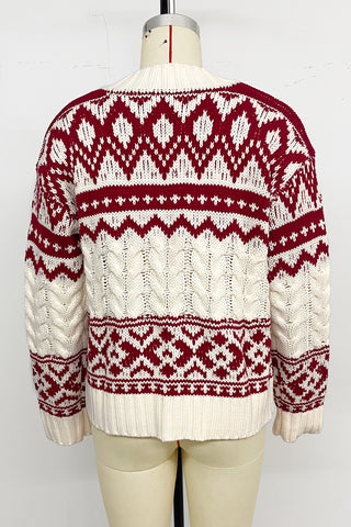 Geometric Pattern Knit Sweater