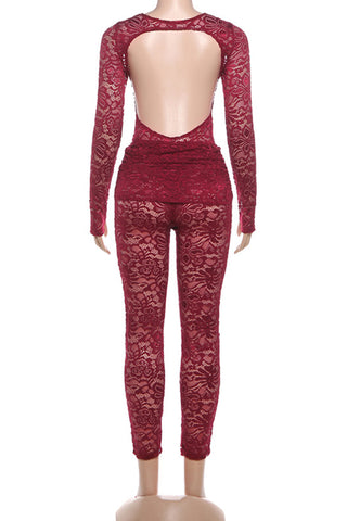 Elegant Lace Cut-Out Jumpsuit