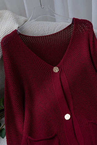 Textured Button-Front Cardigan
