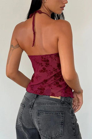 Polka Dot Halter Neck Camisole