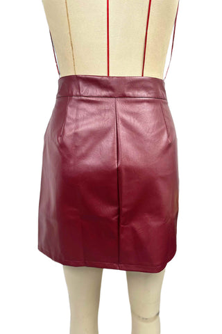 Button-Detail Mini Skirt