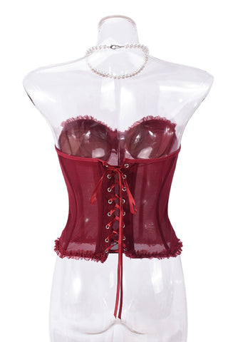 Strapless Mesh Bustier Top