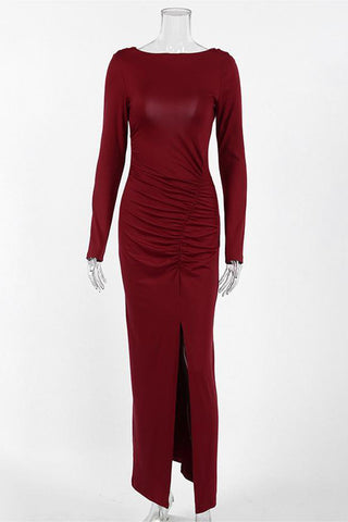 Elegant Long-Sleeve Evening Dress