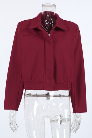 Zip-Front Cropped Jacket