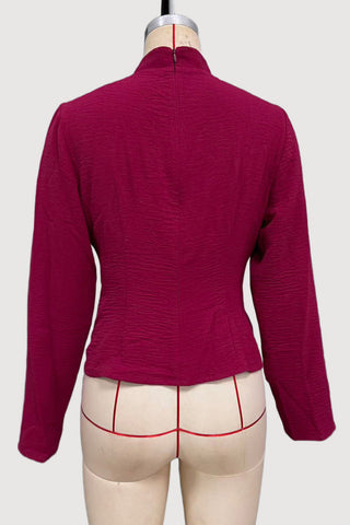 Wrap-Front Blouse with Long Sleeves