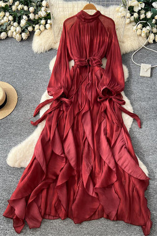 Elegant Evening Gown with Flowing Layers