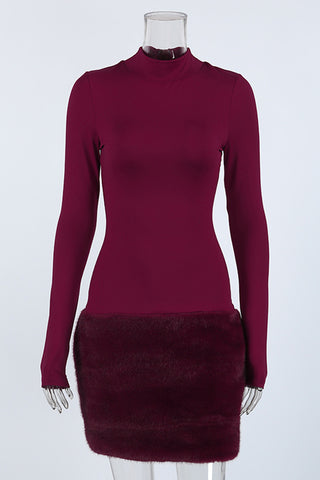 Elegant Mock Neck Night Out Dress