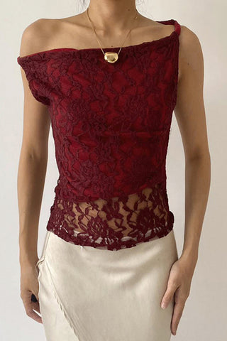 Lace Overlay Fitted Cami Top