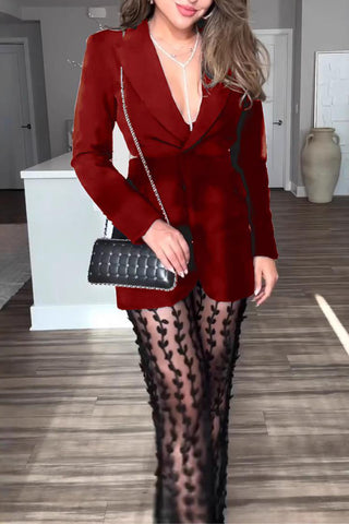 Elegant Long-Line Blazer Jacket