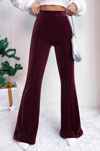 High-Waisted Flared-Leg Casual Pants