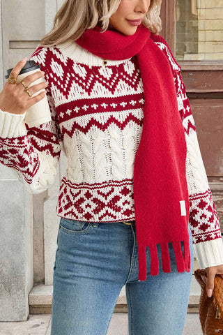 Geometric Pattern Knit Sweater