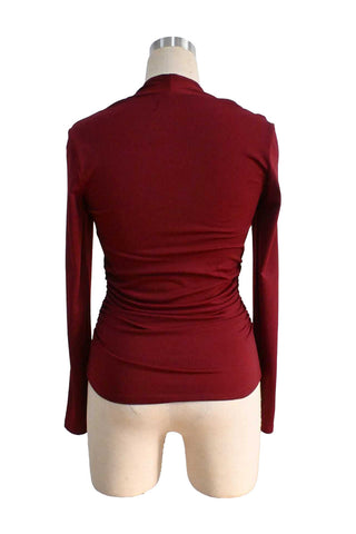 Elegant Ruched Long-Sleeve Top