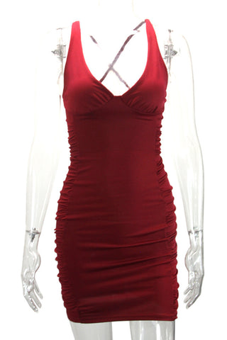 Ruched Bodycon Casual Dress